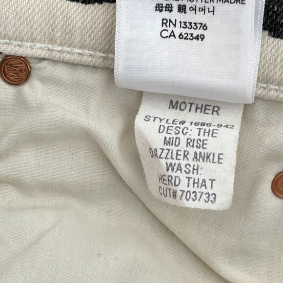 Mother Woman's The Mid-Rise Dazzler Zebra Print Ankle Jeans Sz 28 - Picture 12 of 13